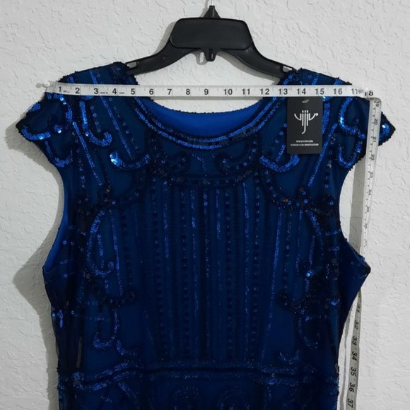 WOMAN'S DRESS VISION FOR INNOVATION BLUE SQUIN DRESS - Picture 4 of 16